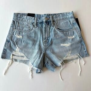 Blank NYC The Barrow Vintage High-Rise Cut Off Light Wash Jean Shorts size 26